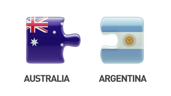 澳大利亚阿根廷拼图概念 — 图库照片
