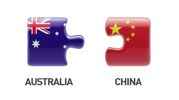Australia Concetto di puzzle Cina — Foto Stock