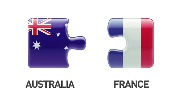 Australia Francia Puzzle Concept — Foto Stock