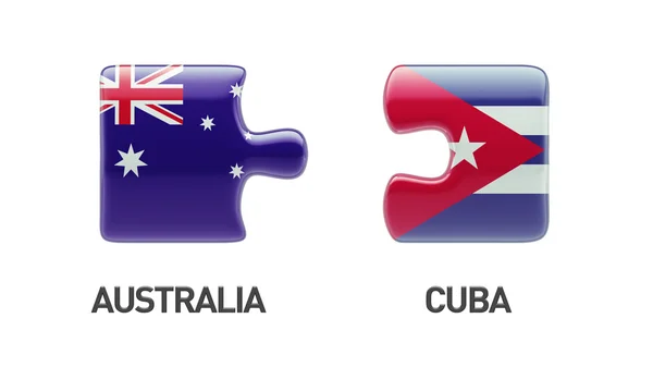Cuba Austrália Puzzle Concept — Fotografia de Stock