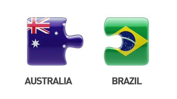 Brasile Australia Puzzle Concept — Foto Stock