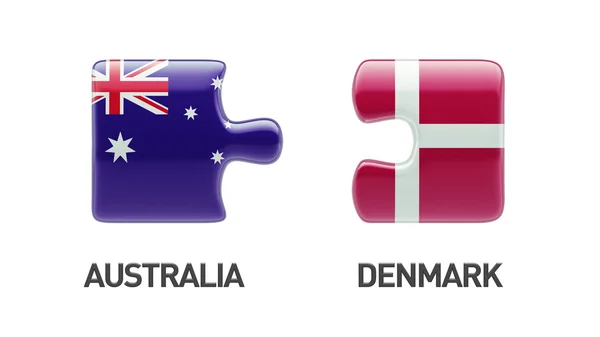 Denemarken Australië puzzel Concept — Stockfoto