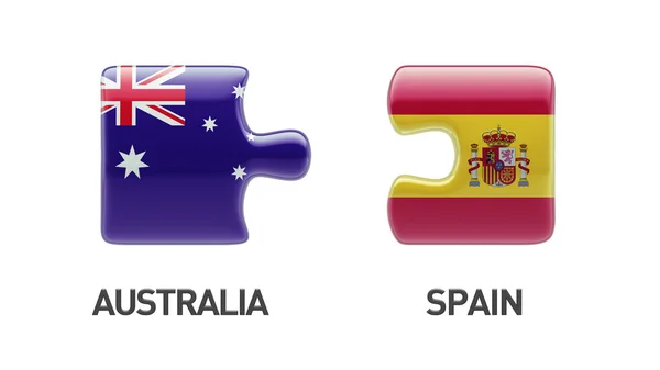 Spanje Australië puzzel Concept — Stockfoto