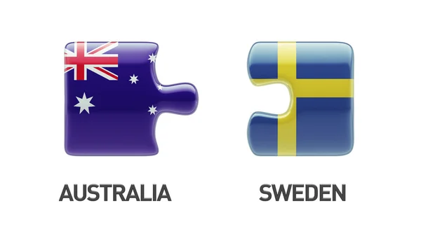 Sweden Australia  Puzzle Concept — Stock Photo, Image