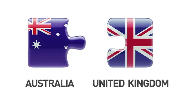Verenigd Koninkrijk Australië puzzel Concept — Stockfoto