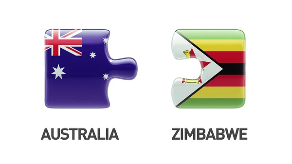 Concetto di Puzzle di Zimbabwe Australia — Foto Stock