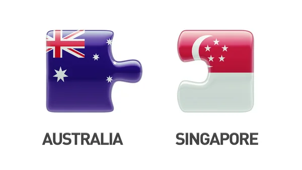Singapura Austrália Puzzle Concept — Fotografia de Stock
