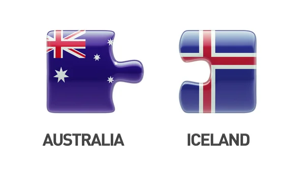 Islande Australie Puzzle Concept — Photo