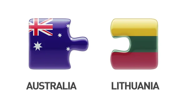 Lituanie Australie Puzzle Concept — Photo