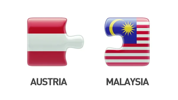Austria Malasia Puzzle Concepto — Foto de Stock