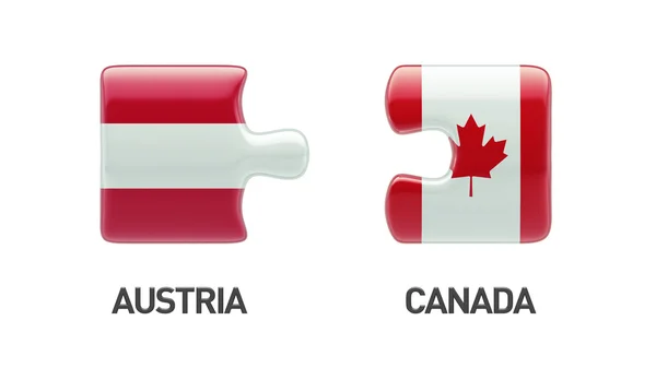 Concetto di Puzzle di Austria Canada — Foto Stock