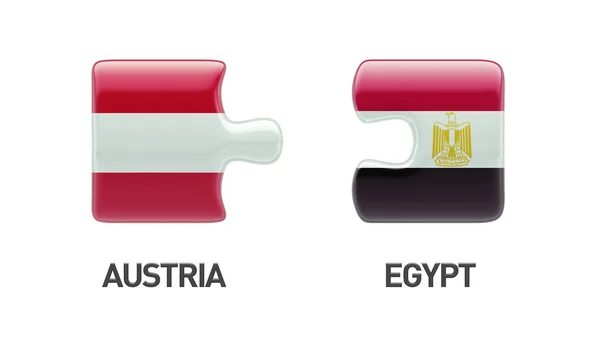 Rakousko Egypt Puzzle koncept — Stock fotografie