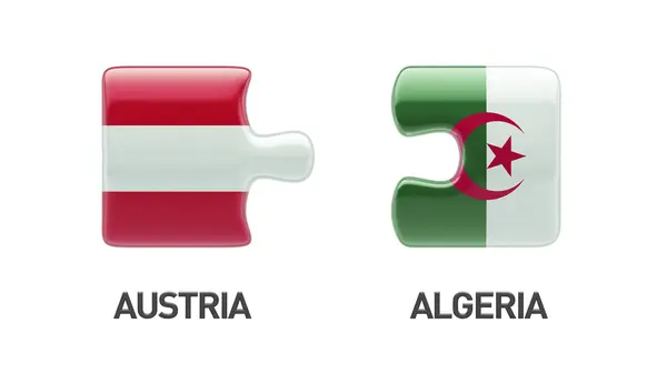 Concetto di Puzzle di Algeria Austria — Foto Stock