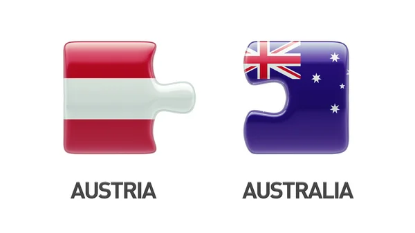 Österreich-Australien-Puzzle-Konzept — Stockfoto