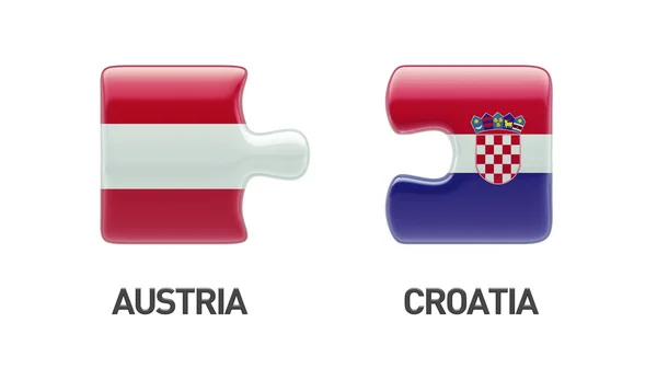Kroatië Oostenrijk puzzel Concept — Stockfoto