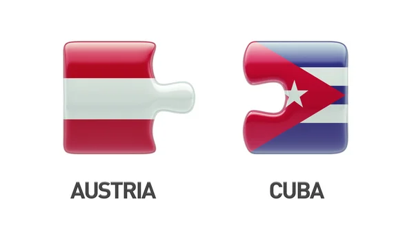 Κούβα Αυστρία παζλ έννοια — Φωτογραφία Αρχείου