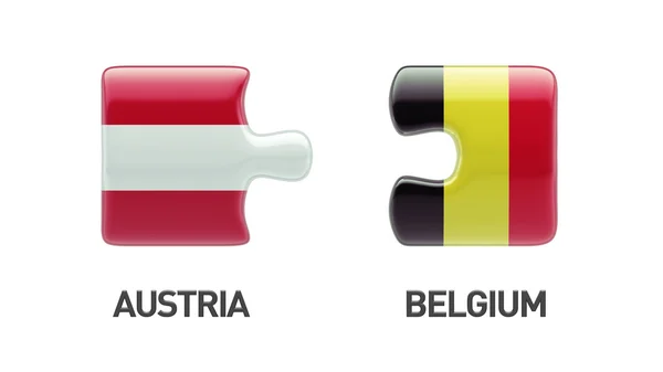 Belgien Österrike pussel koncept — Stockfoto