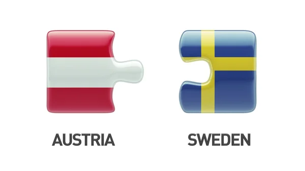 스웨덴 오스트리아 퍼즐 개념 — 스톡 사진