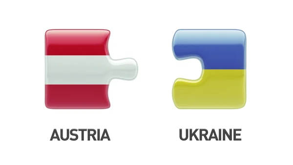 Ukraina Austria logiczne pojęcia — Zdjęcie stockowe