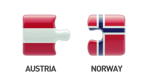 挪威奥地利拼图概念 — 图库照片