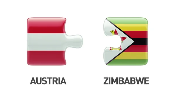 Zimbabwe Austria  Puzzle Concept — Stock Photo, Image