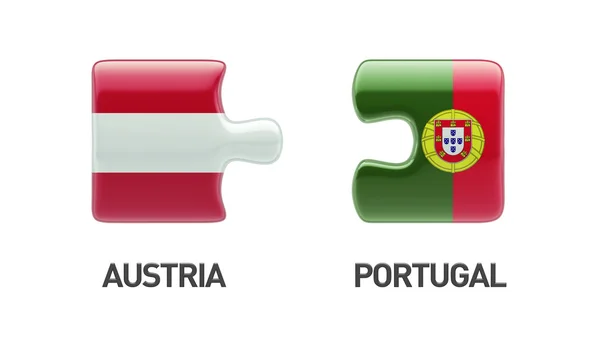 Portugal Oostenrijk puzzel Concept — Stockfoto