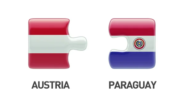 Concetto di Puzzle di Paraguay Austria — Foto Stock