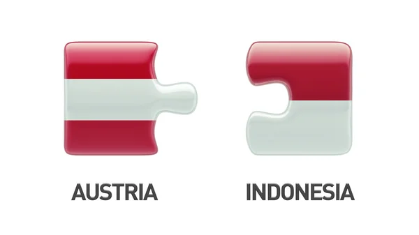 Ινδονησία Αυστρία παζλ έννοια — Φωτογραφία Αρχείου