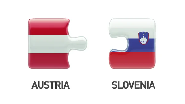 Concetto di Puzzle Austria Slovenia — Foto Stock