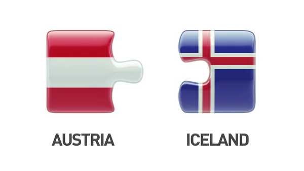 Islândia Áustria Puzzle Concept — Fotografia de Stock