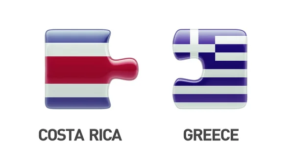 Griekenland Costa Rica puzzel Concept — Stockfoto