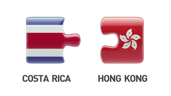 Hong Kong Costa Rica Puzzle Concepto — Foto de Stock