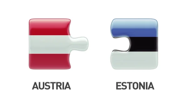 爱沙尼亚奥地利拼图概念 — 图库照片