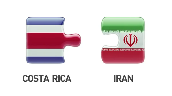 Iran costa rica puzzle konzept — Stockfoto