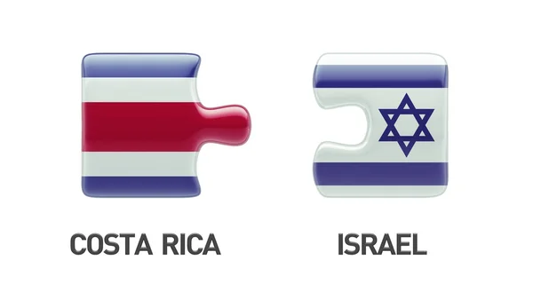 イスラエル共和国、コスタリカ パズル コンセプト — ストック写真