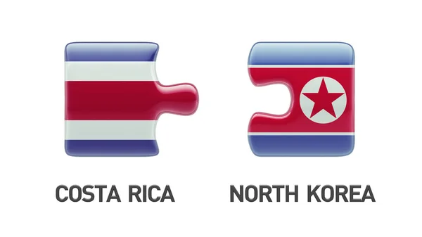 Korea Północna Costa Rica logiczne pojęcia — Zdjęcie stockowe