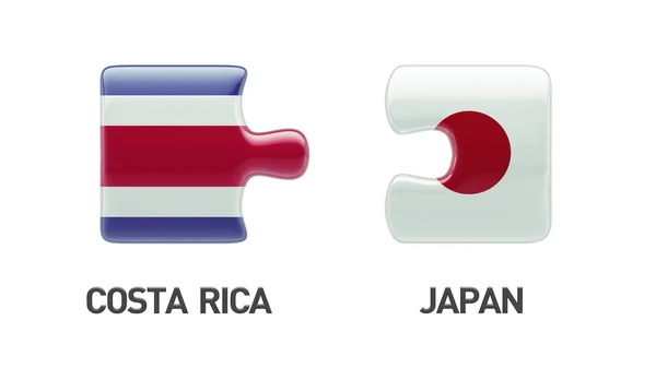 Japón Costa Rica Puzzle Concepto — Foto de Stock