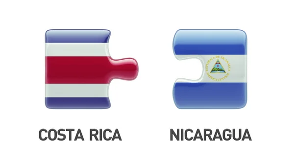 Concept de Puzzle pour le Costa Rica au Nicaragua — Photo