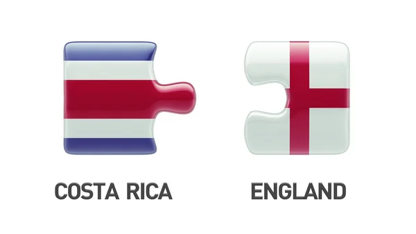 Engeland Costa Rica puzzel Concept — Stockfoto