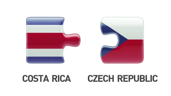 チェコ共和国、コスタリカ パズル コンセプト — ストック写真