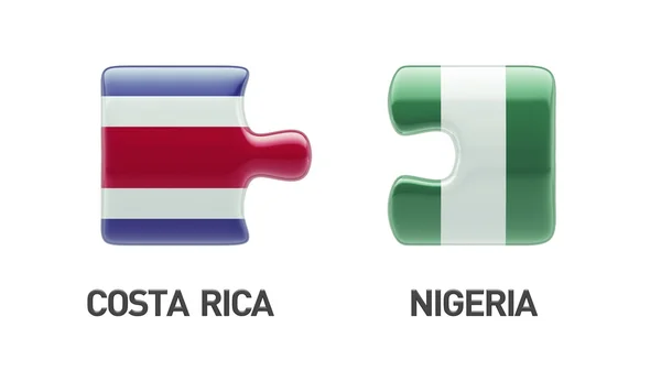 Nigeria Costa Rica Puzzle Concept — Stock Photo, Image