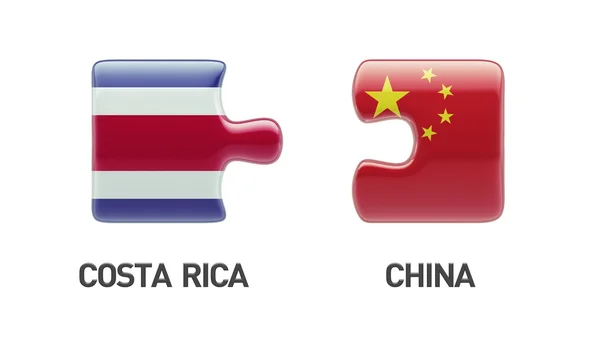 Costa Rica China Puzzle Concepto — Foto de Stock