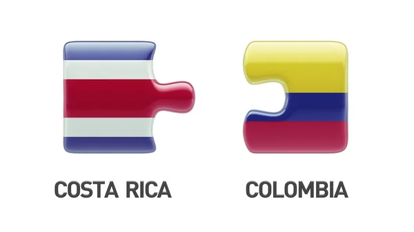 Costa Rica Colombia Puzzle Concept — Stock Photo, Image