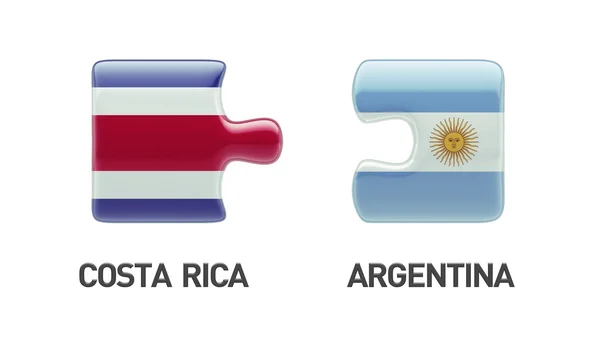 Conceito de quebra-cabeça de Argentina de Costa Rica — Fotografia de Stock