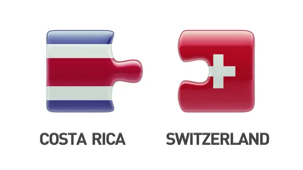 Schweiz costa rica puzzle konzept — Stockfoto