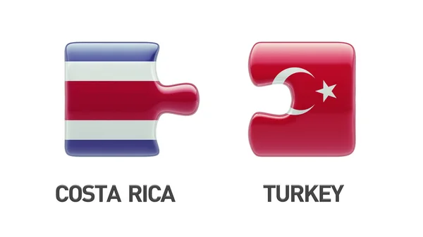 Turquía Costa Rica Puzzle Concepto — Foto de Stock
