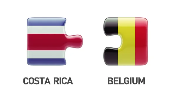 Belgique Costa Rica Puzzle Concept — Photo