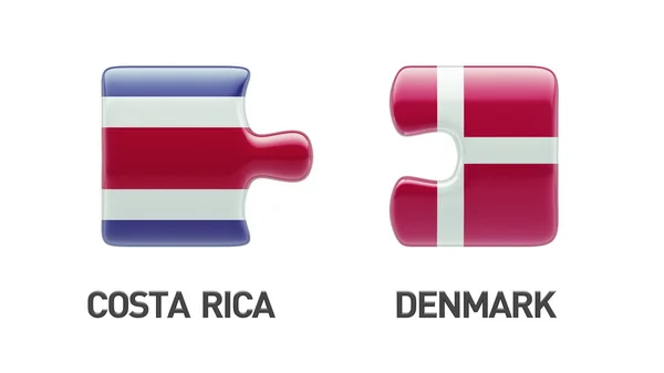 Denmark Costa Rica Puzzle Concept — Stock Photo, Image