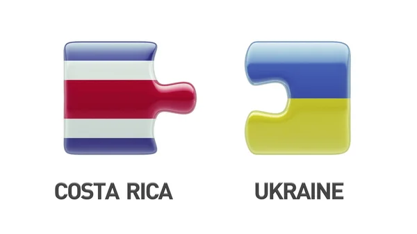 Ukraine Costa Rica  Puzzle Concept — Stock Photo, Image