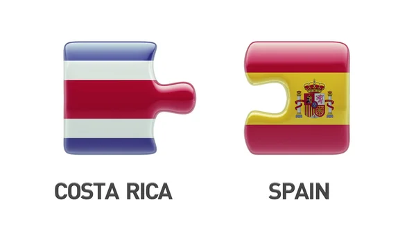 Espagne Costa Rica Puzzle Concept — Photo